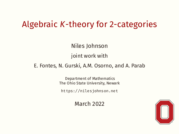 [slide 1 Algebraic K-theory for 2-categories]