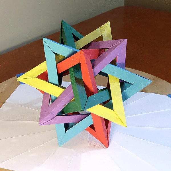 animated gif compound of five tetrahedra